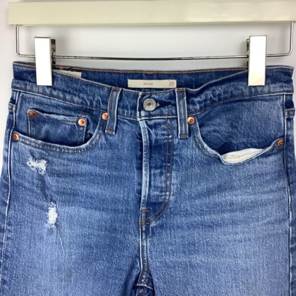LEVI’S WEDGIE RAW HEM DISTRESSED JEANS 27 - Picture 3 of 11